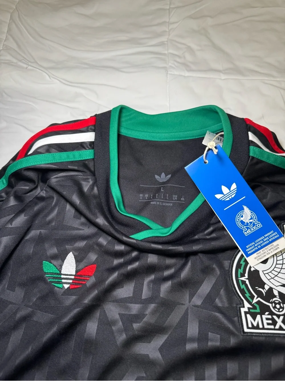 Adidas Mexico 2026 Black Long Sleeve Soccer Jersey - Green/Red/White Accents
